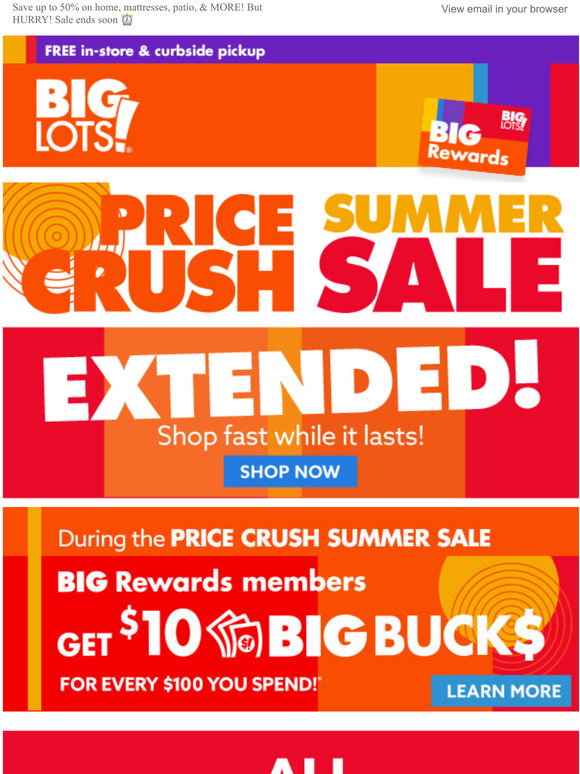 Big Lots Memorial Day deals EXTENDED all week! Milled