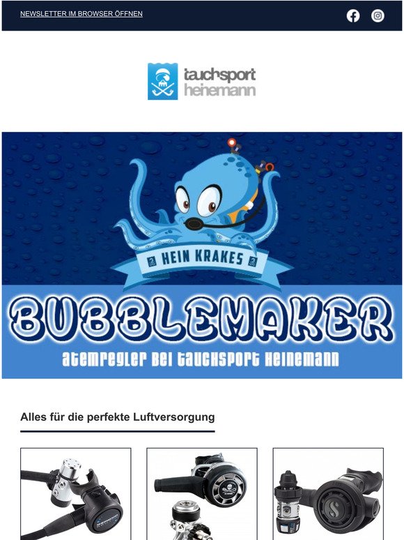 Hein Krakes Bubblemaker / Atemregler fr deine Luftversorgung unter Wasser