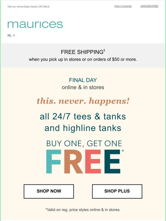maurices.com: $19 jeans! $19 jeans! $19 