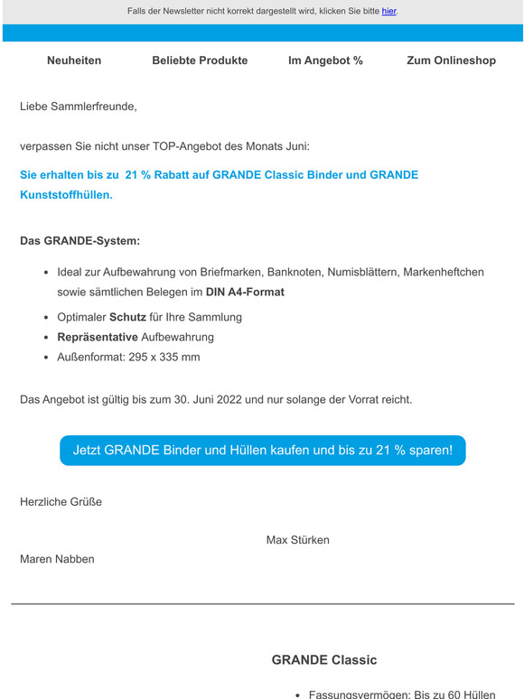 Nur im Juni: Bis zu 21 % Rabatt