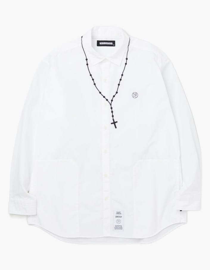 Emb Cross / C-shirt . Ls White