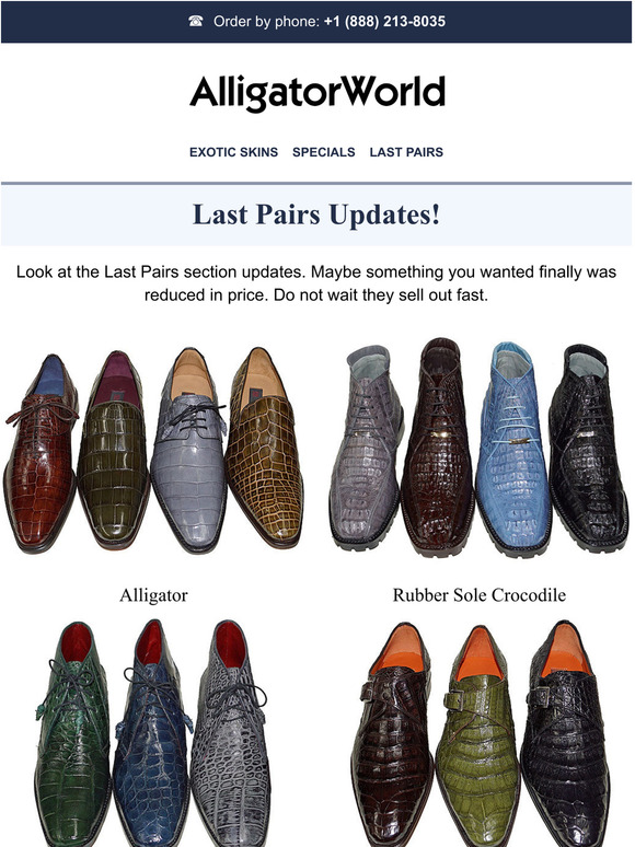 Michele Olivieri NEW ARRIVALS MOSHOES AND ALLIGATORWORLD Milled