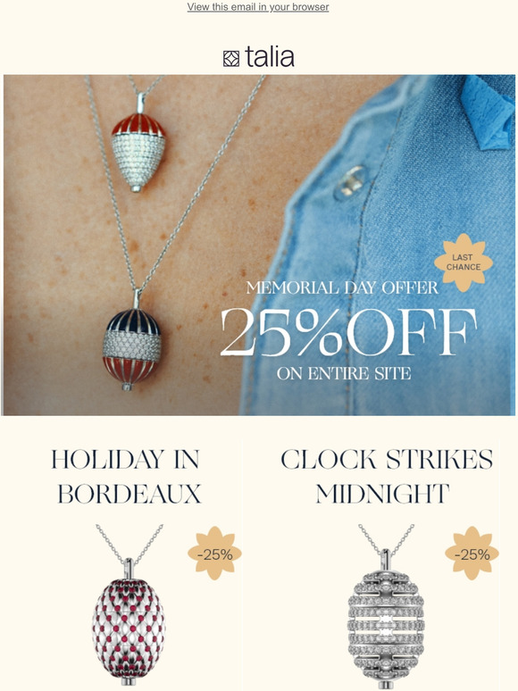 Last Chance: Memorial Day Sale  25% OFF