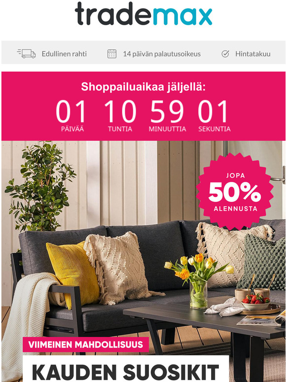 Nyt tai ei koskaan, viimeinen mahdollisuus shoppailla!