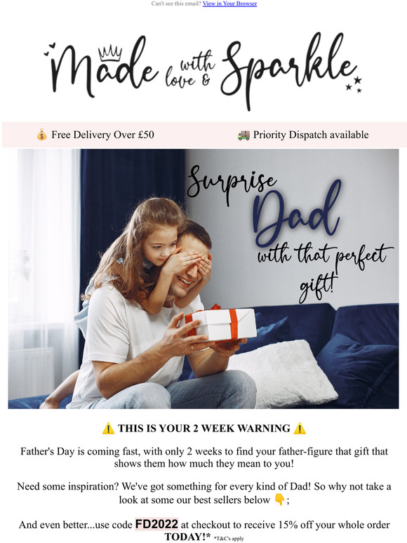  Two Week Warning for Father's Day 