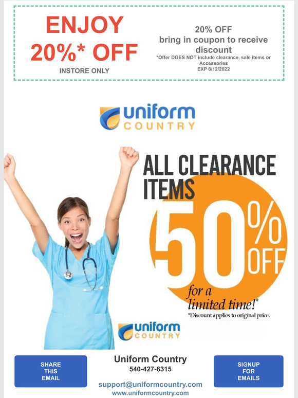 20% OFF COUPON & All Clearance Items 50% OFF ENDS 6/12