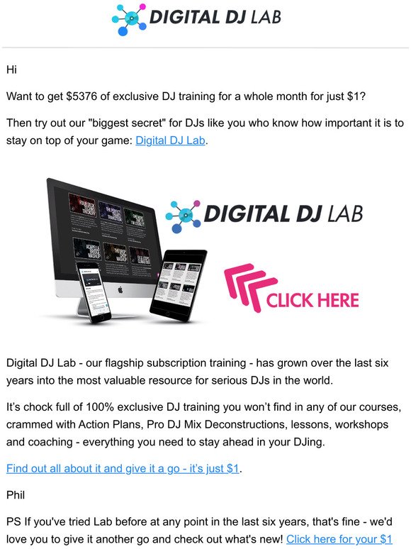 Access our best DJ training for $1 - find out how