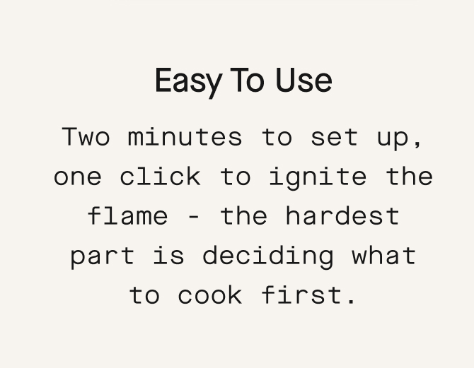 Dual fuel, fire up with the convenience of gas or discover the flavour of wood