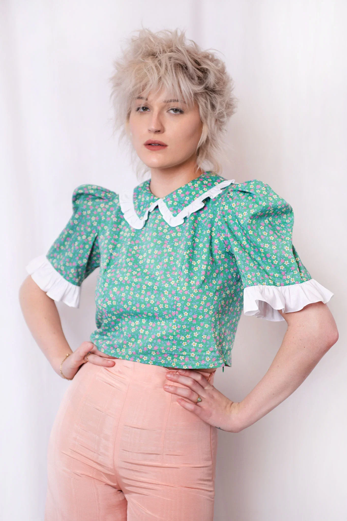 Image of Spring Lucy Blouse in Strawberries & Cream Made with Liberty Fabric