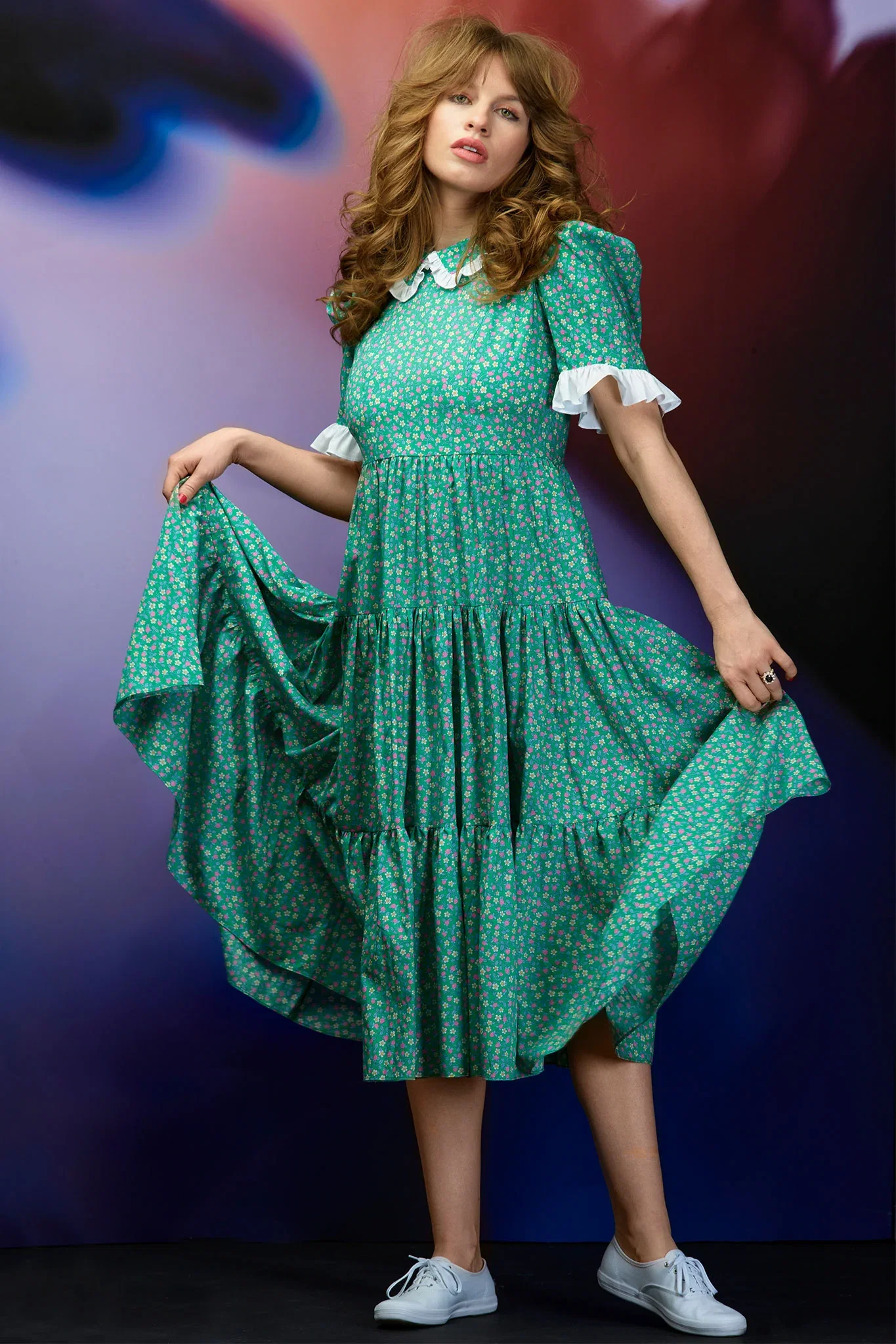 Image of Spring Lucy Dress in Strawberries & Cream Made with Liberty Fabric