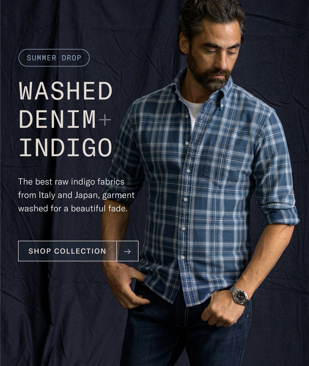 Albiate Washed Light Indigo Slub Denim Shirt by Proper Cloth