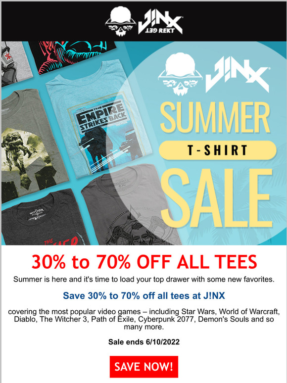 Tee Sale  30% To 70% Off @ J!NX