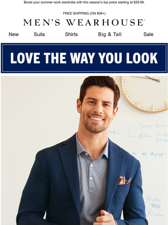 Men's Wearhouse Hurry & stock up on stylish office essentials Sport coats starting at 99.99