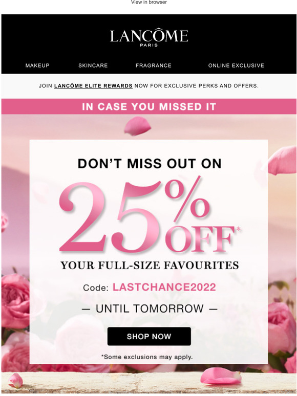 25% off is back until tomorrow