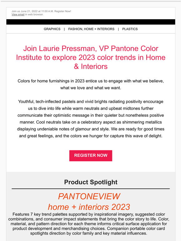 Pantone: New Webinar: Color Trends from PANTONEVIEW Home + Interiors ...