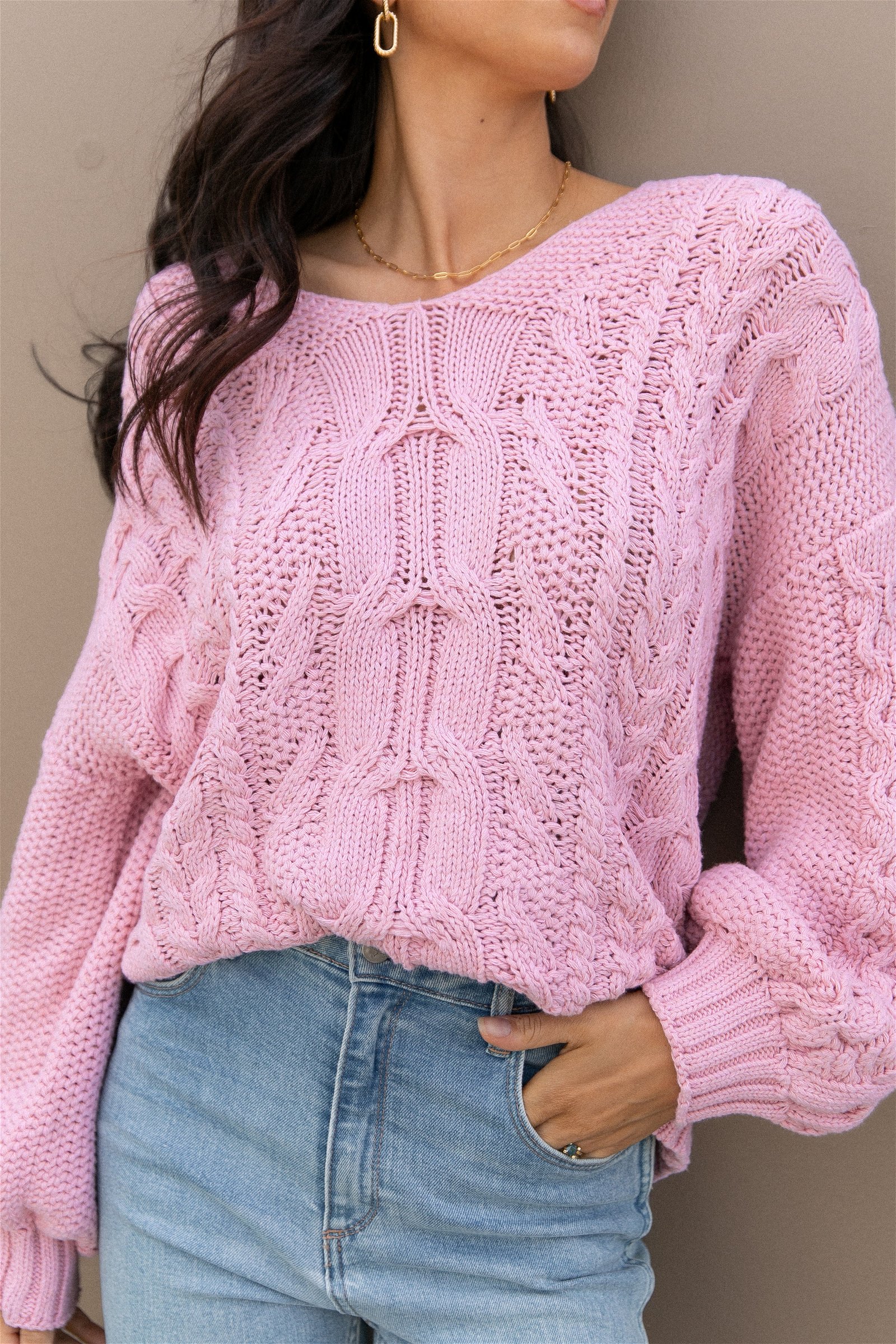 Bianca Knit Sweater - Pink