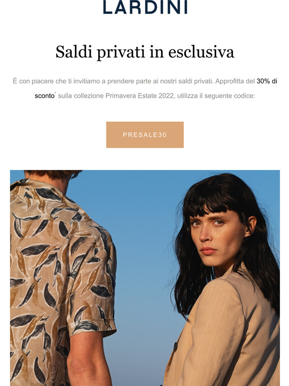 Saldi in anteprima esclusiva | 30% di sconto