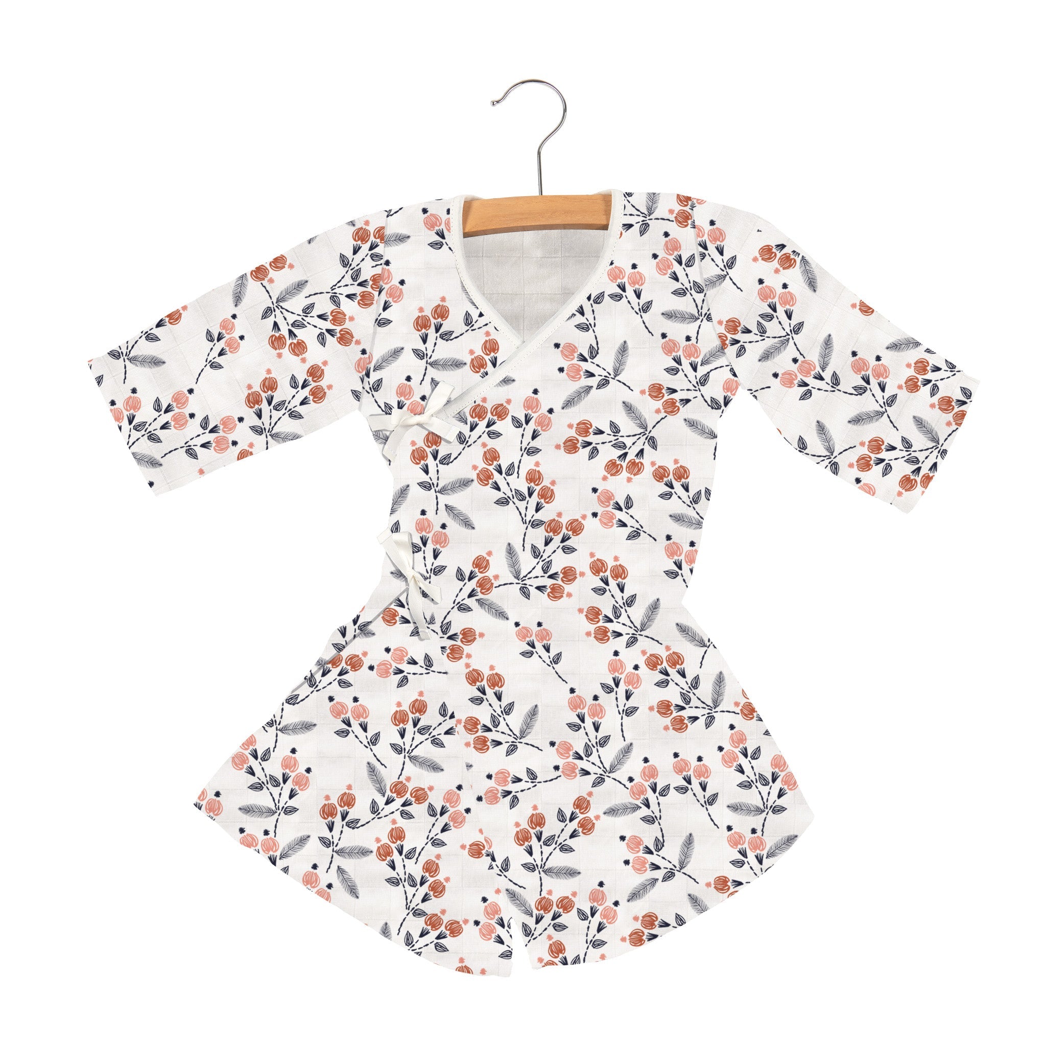 Image of Dahlia Floral Bamboo Newcastle Mini Wrap Dress