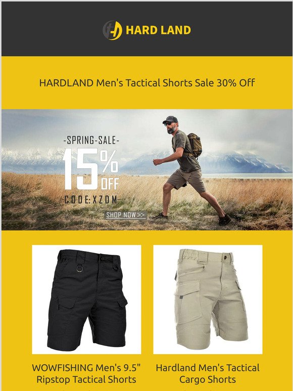 HARDLAND Men's Tactical Shorts Sale 30% Off