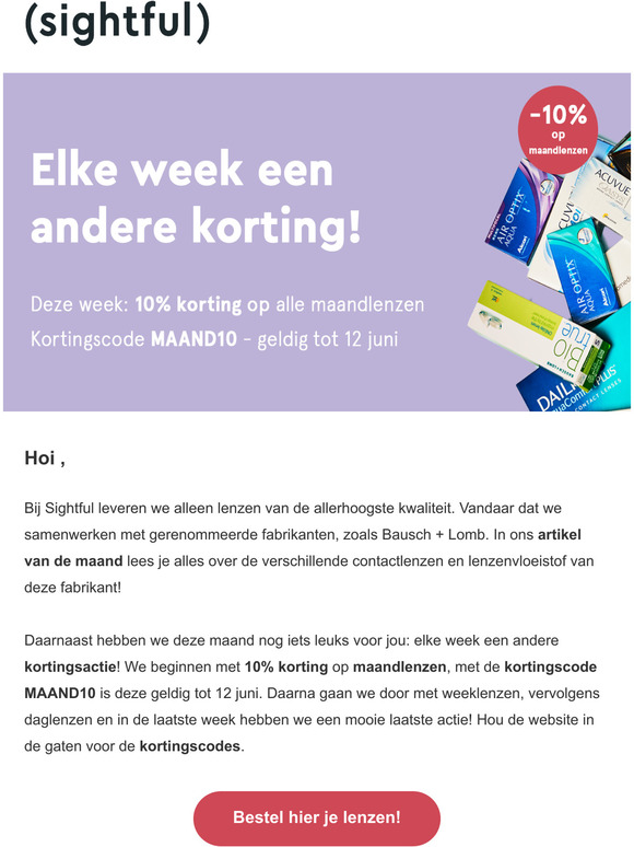 Bausch + Lomb lenzen + iedere week nieuwe korting!
