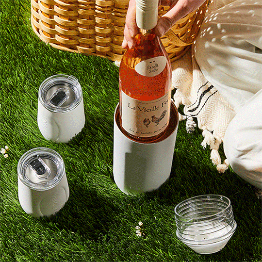Vinglacé Wine Bottle Cooler & Wine Glass