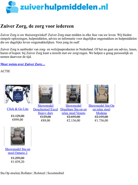 Sta Op stoelen| Rollator | Rolstoel | Scootmobiel