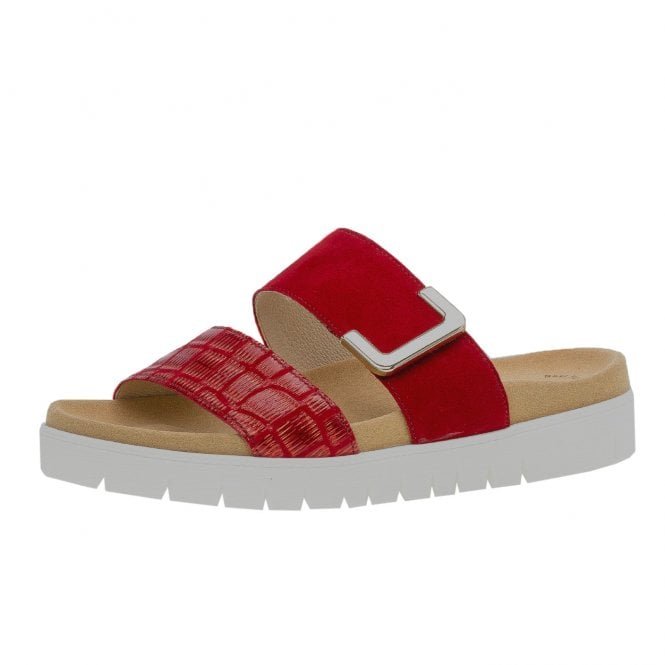 Euphoria Comfortable Metallic Fashion Sandals in Red