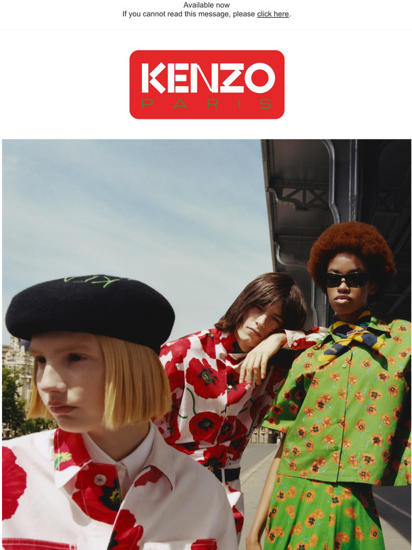 KENZO POPPY by Nigo Women's Hawaiian Shirt White Red