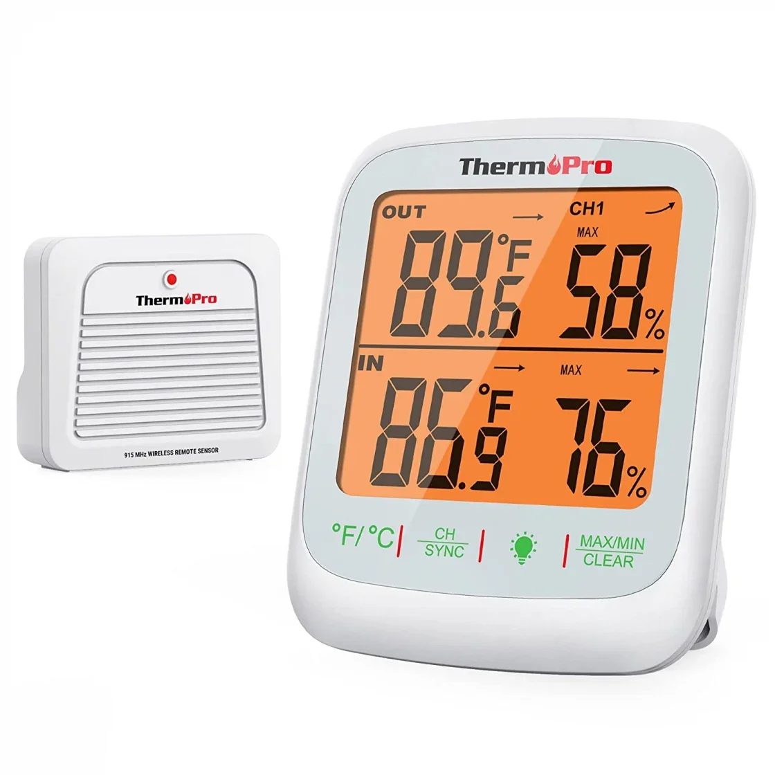 Pro Accuracy Indoor Temperature and Humidity Monitor with Alarms