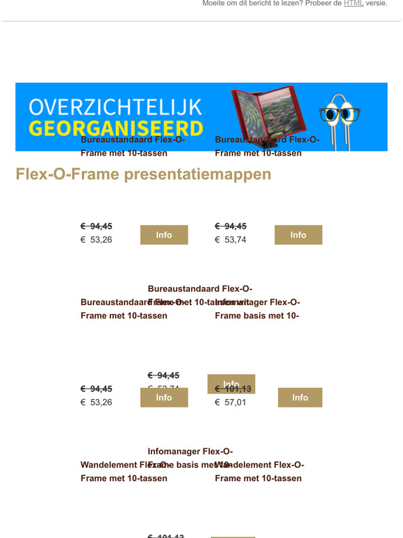 Weg met losse flyers op tafel