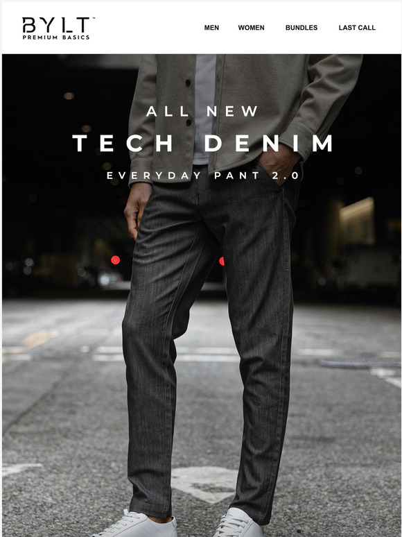 BYLT Basics ALL NEW 👖 Everyday Pant 2.0 Tech Denim Milled
