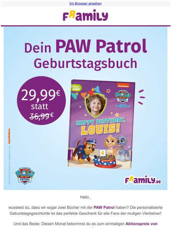 Geburtstagsbuch mit der PAW Patrol - jetzt reduziert!