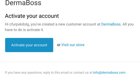 Customer account activation