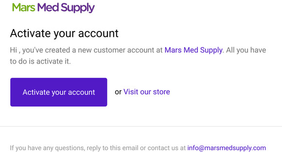 Customer account activation