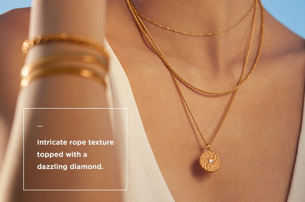 Indicate rope texture topped with a dazzling diamond