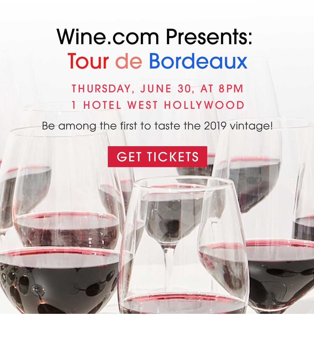 Wine.com presents Tour de Bordeaux - Be among the first to taste the 2019 vintage!