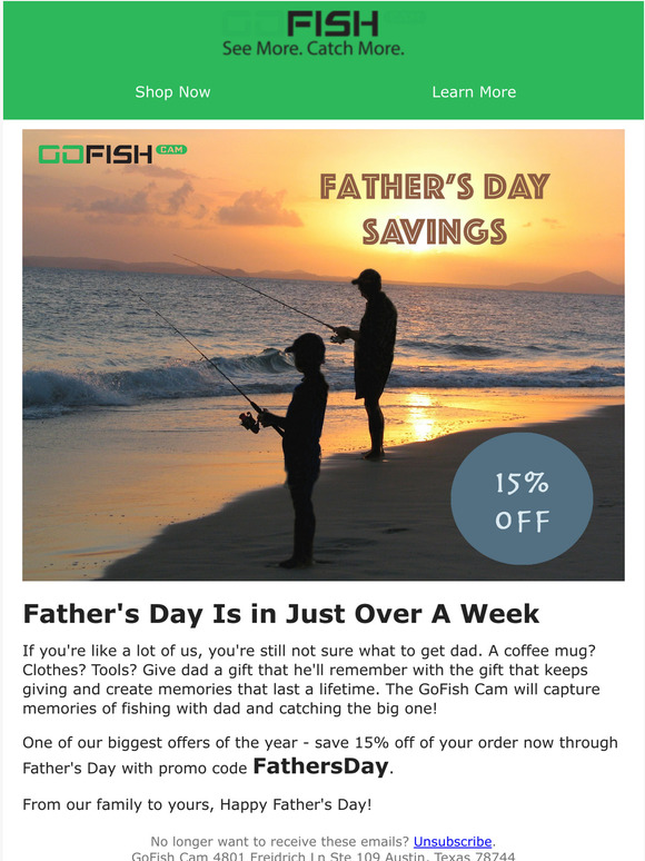 Just Over 1 Week Til Father's Day- Save 15% Today