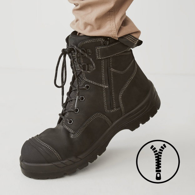 Zip sided safety boots
Sizes: 6-13. $79pr.
