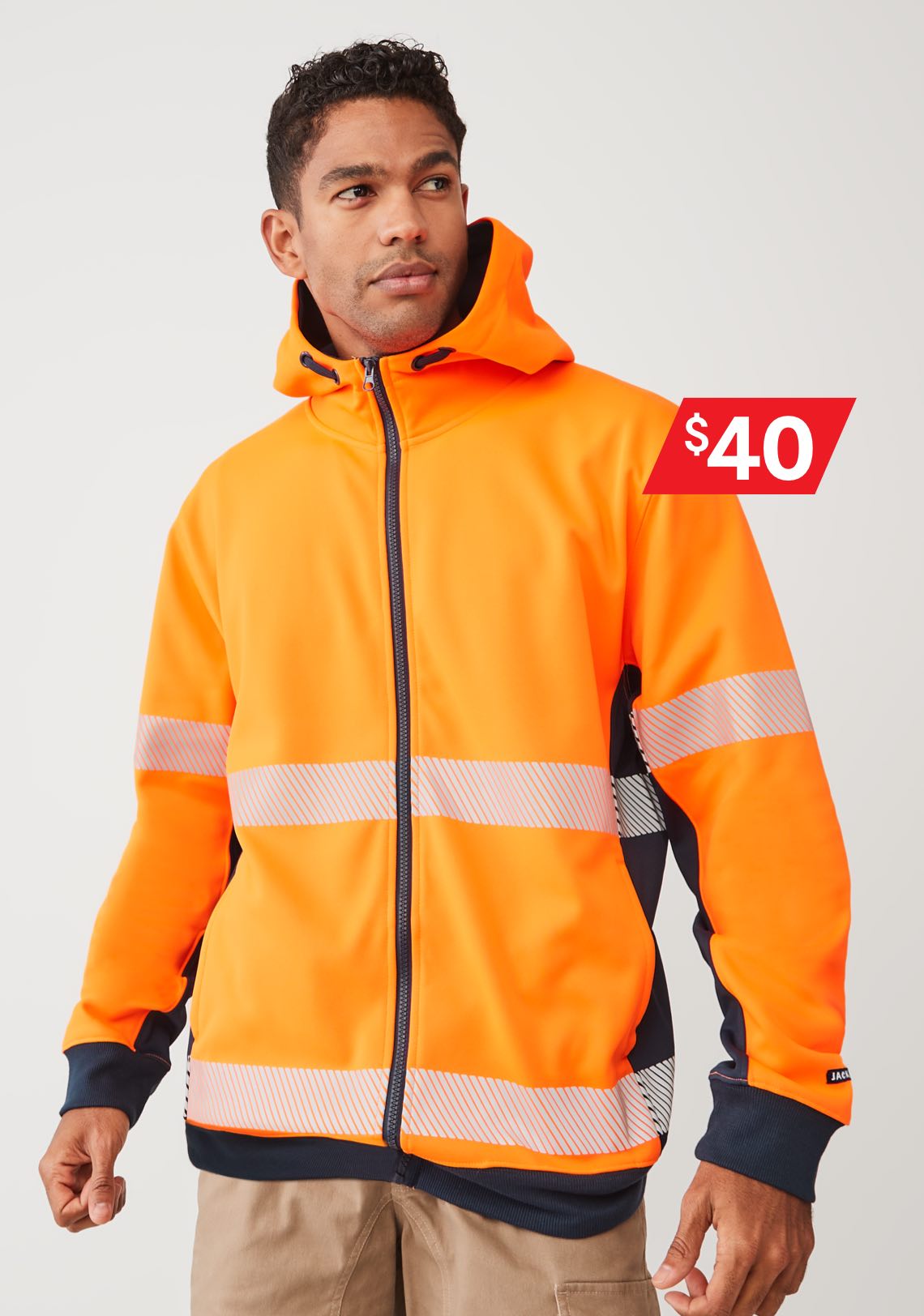 Hi vis zip through hoodie
Sizes: XS - 3XL. $40