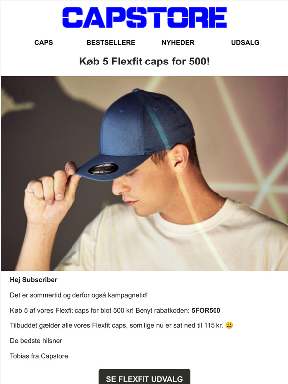 Køb 5 Flexfit Caps For 500 kr.