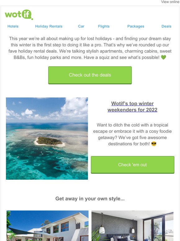 Grab a deal this winter on holiday rentals, apartments and more!