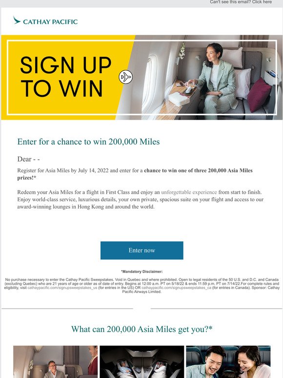 Win a First Class experience
