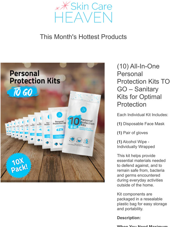(10) All-In-One Personal Protection Kits TO GO – Sanitary Kits for Optimal Protection and more products you're sure to love
