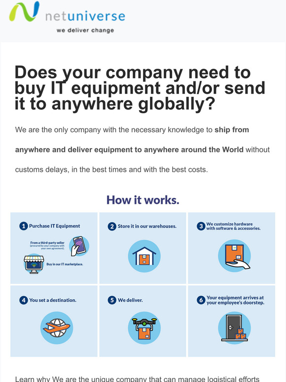 Learn about the specialists delivering IT equipment globally