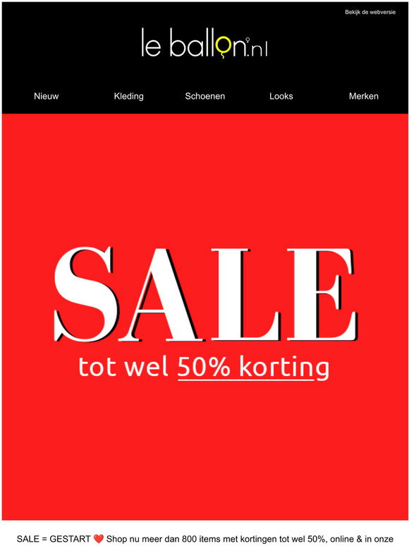 leballon: START SALE ❤️ Tot wel 50% korting! | Milled