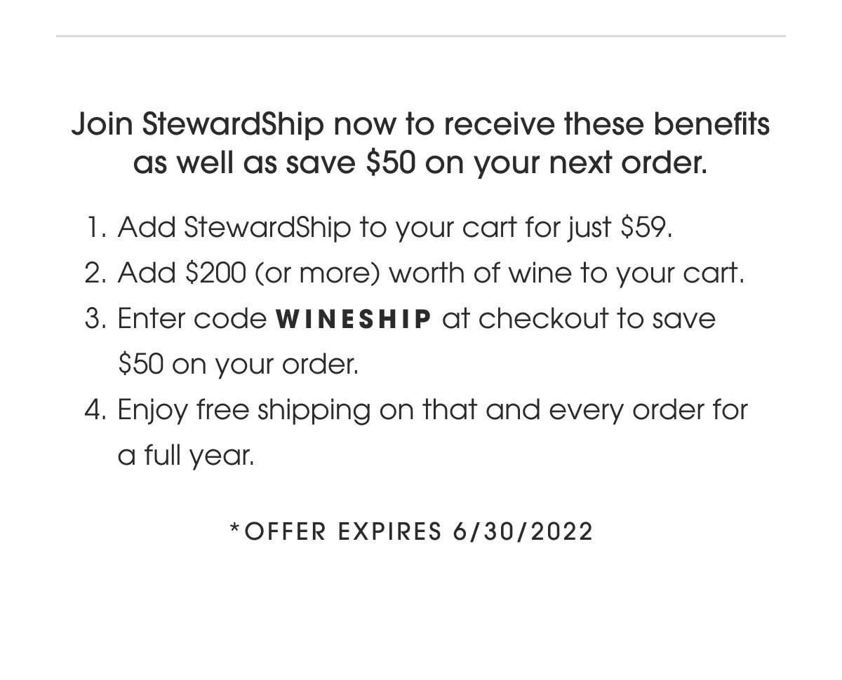 Join StewardShip Now to receive these benefits as well as save $50 on your next order.