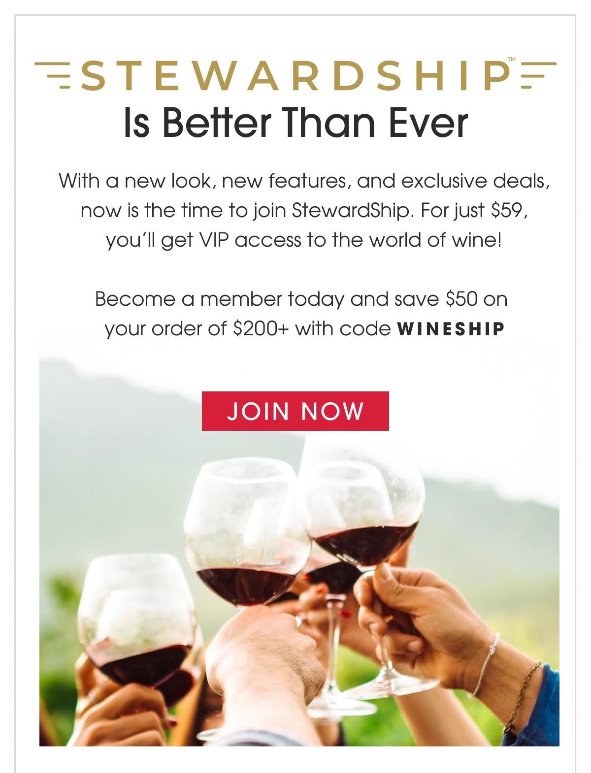 StewardShip is better than ever - Become a member today and save $50 off your order of $200+