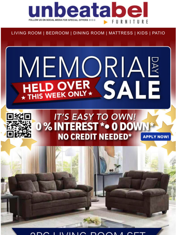 Memorial Day Sale Held Over This Weekend!