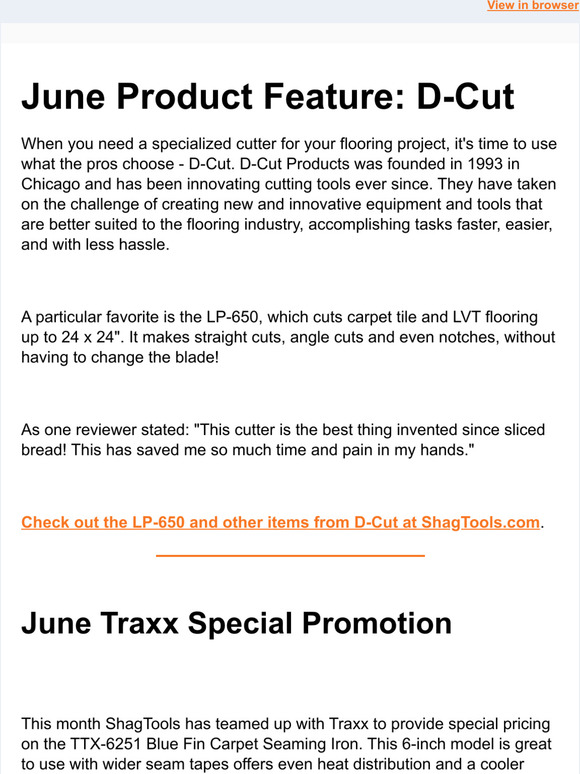 there,  Our June Featured Product Line - D-Cut, Plus a Traxx Special Promo!