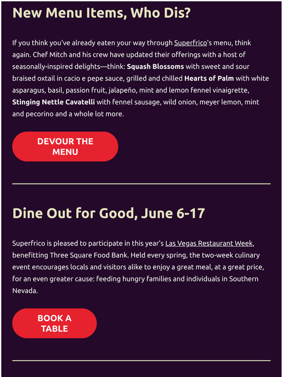 Indulge your appetite for the new-new at Superfrico